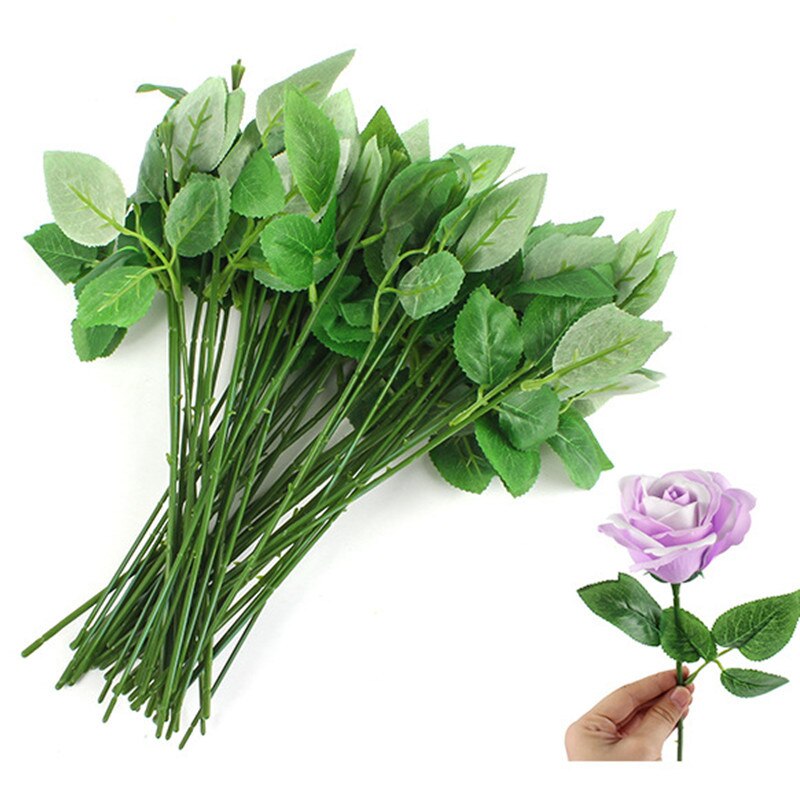 (5pcs /lot) Green Artificial Flower Stems Pole Flower Branch For Atificial Flower Head Accessory Diy Rod Material