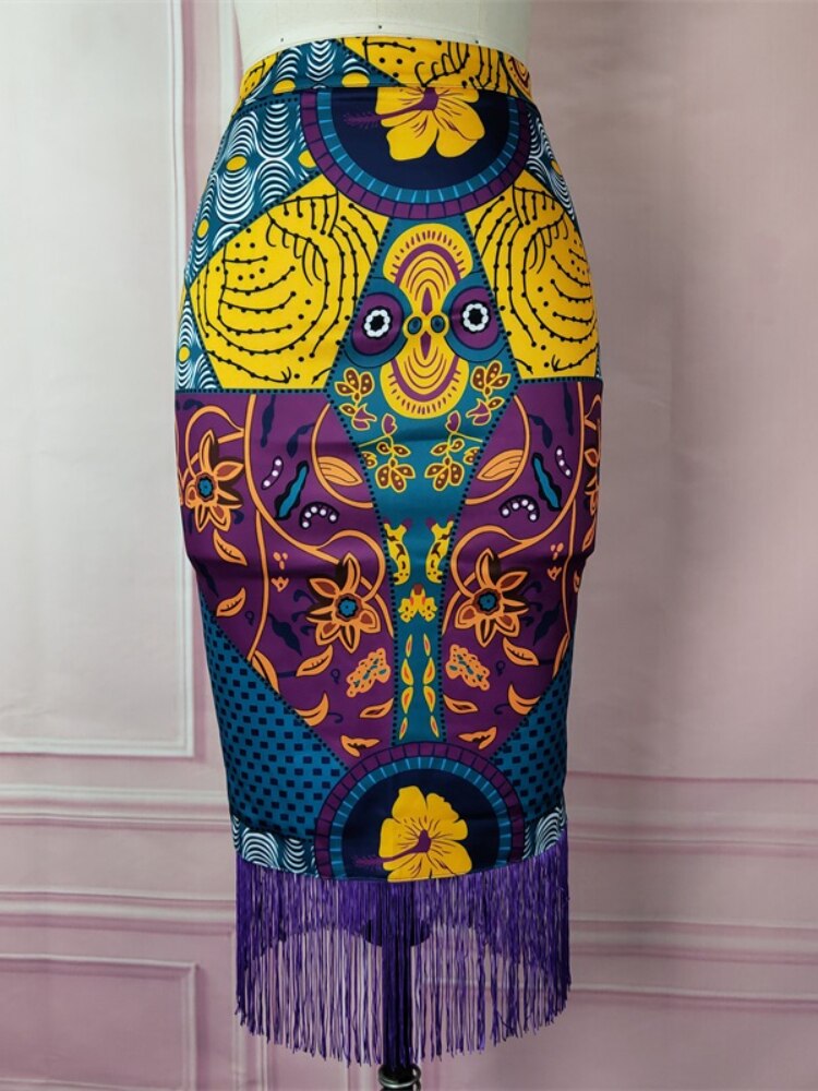 Kvinder sommer print nederdel vintage blomster afrikansk højtalje kvast klassisk beskeden retro jupes falads
