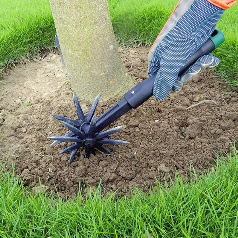 Handheld Rotary Cultivator Two-In-One Soil Turning Tool Manual Lawn Ripper Plastic Handle Garden Aerobic Rotary Tiller Tillage