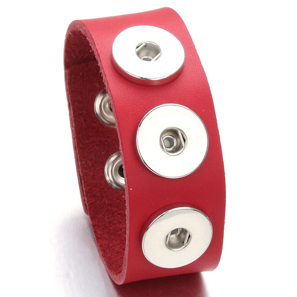 3- knops armband met drukknopen van leer voor vrouwen, wikkelarmband met bedel, boho, bohemian armbanden, armband voor vrouwen, sieraden  zg510: Zg510- rode