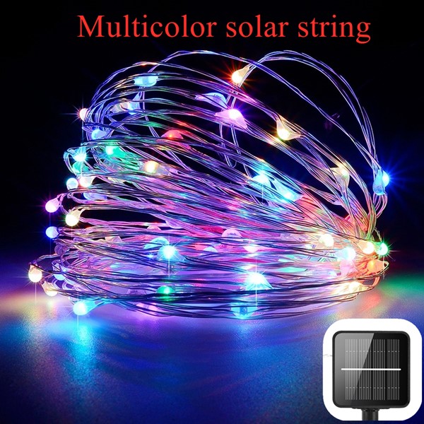 Dimmable LED Solar String Lights Guirlandas de fadas ao ar livre, jardim, decoração do Dia das Bruxas, festa de Natal, feriado, 11m, 21m, 31m: Branco frio / 0-5 W