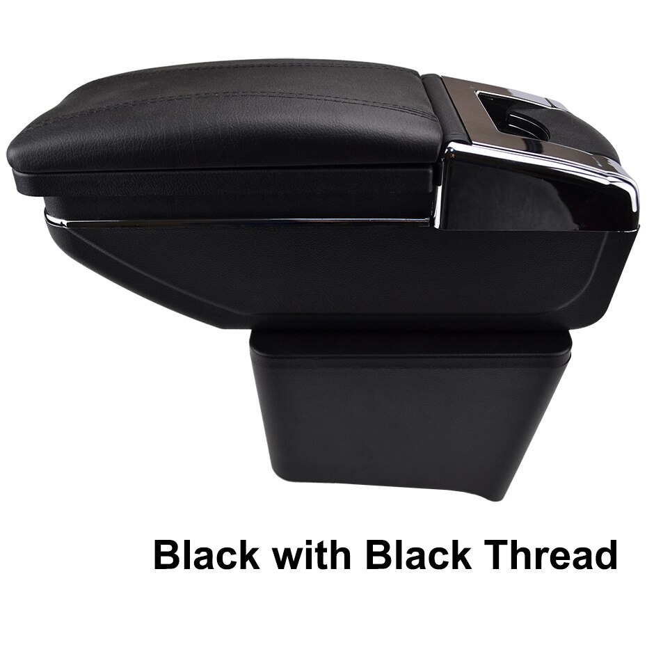 Arm Rest Rotatable For VW Polo Mk4 2002 Polo Vivo - Center Centre Console Storage Box Armrest 2003 2004 2005 2006 2007: Black Thread