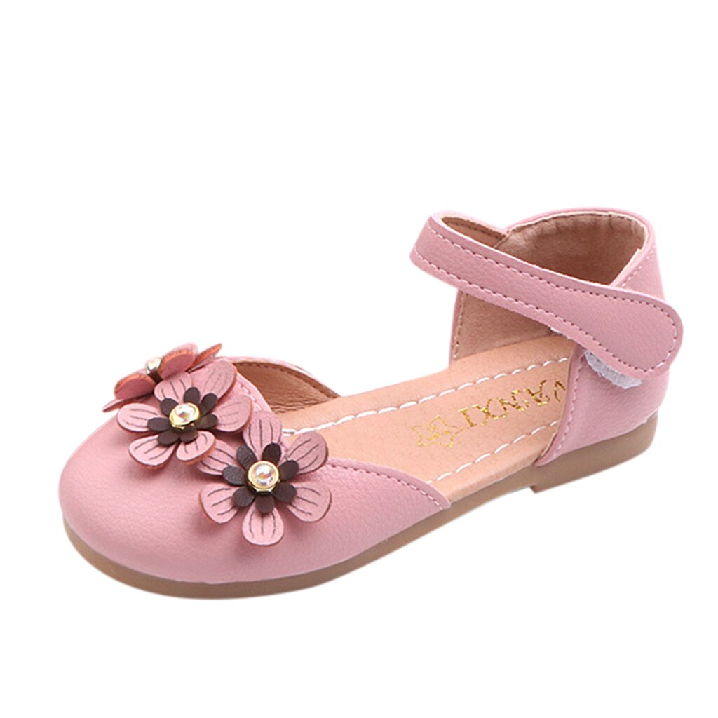 Princess Schoenen Meisjes Party Bow Schoenen Peuter Infant Solid Sandalen Kids Baby Casual Leren Prinses Schoenen: PK / 27