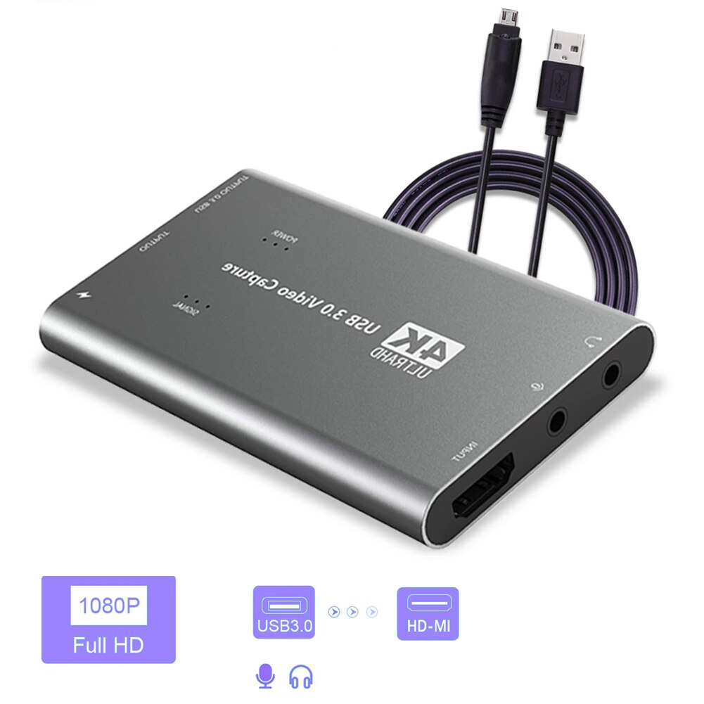 4K Usb 3.0 Video Capture Card Hdmi HD TV Video Live Broadcasts For Xbox One PS4 Nintendo Switch Video Recording Game Capture