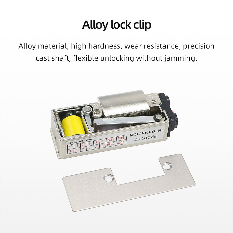 Jeatone Adjustable Lock-tongue Secure Electric Strike Lock Door Double Unlock Mode NC/NO 12V Narrow-type Access Control System