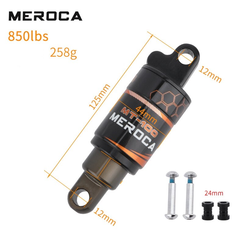 MEROCA-amortiguador de MT-100 para bicicleta de montaña, resorte de aceite, 125/150/165/190mm, piezas de bicicleta Iamok, 750/850/1000lbs: 125mm x 850lbs