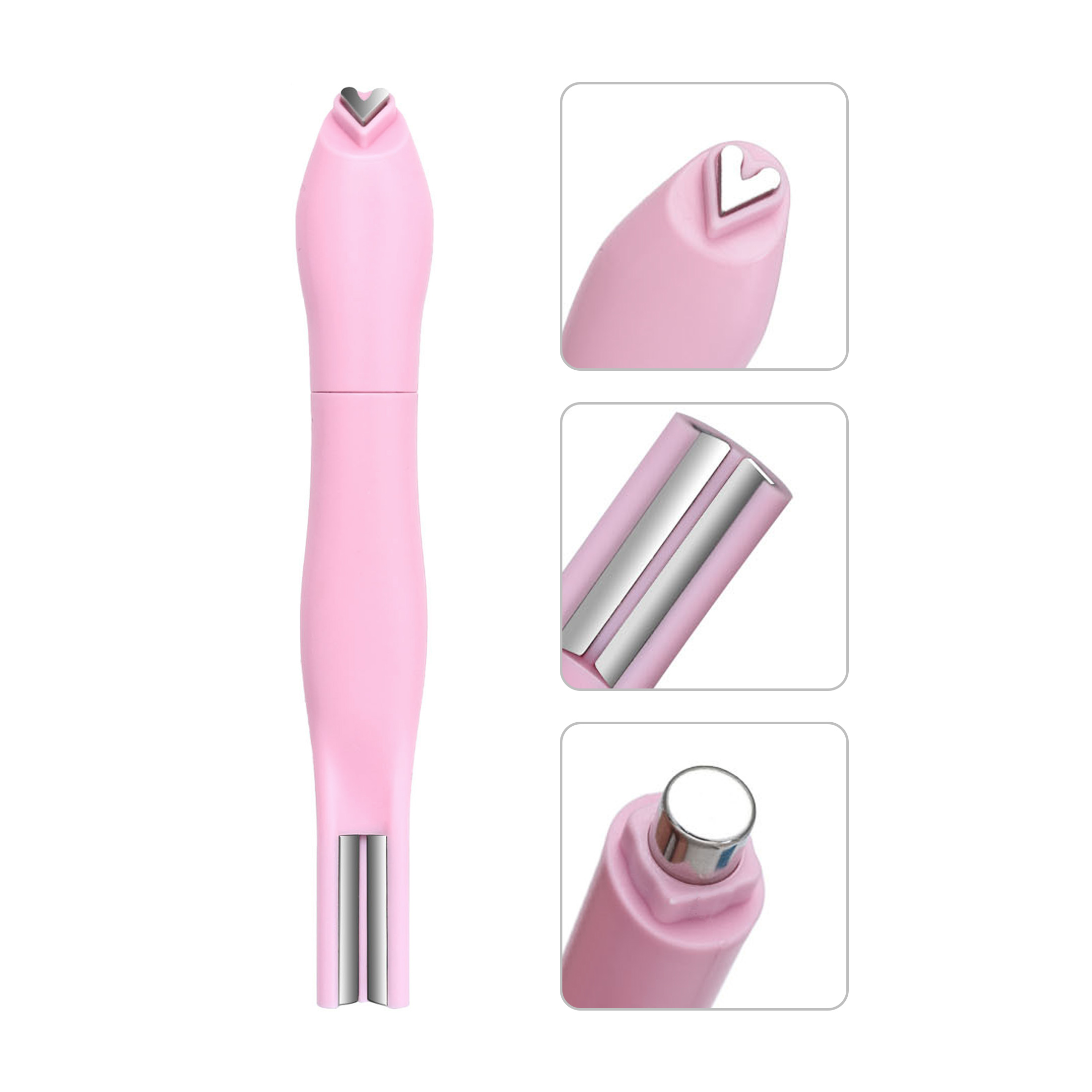 Bolígrafo magnético de ojo de gato 3 en 1 para Gel de uñas UV/LED, imán de ojo de gato de amor desmontable, arte de uñas, efecto de amor/luna/doble línea: Gris claro