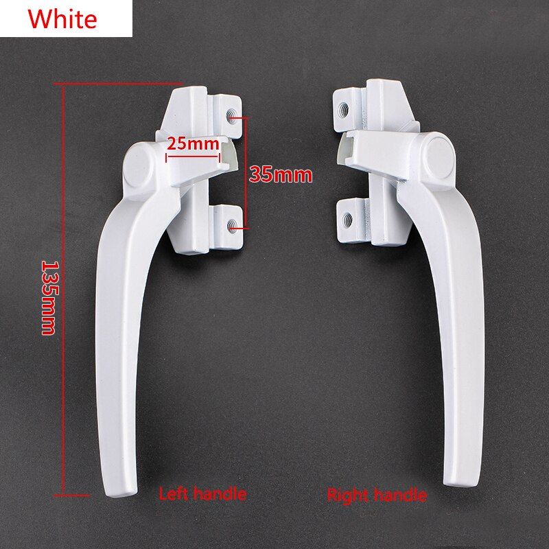 1pc Window Handle Lock Handle sliding window handle Aluminum Alloy window lock anti-theft lock: L-Left handle / 3
