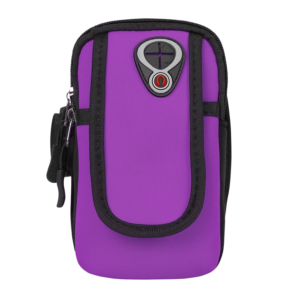 Soporte para teléfono multifuncional, bolsa para brazo celular, banda de entrenamiento, bolsillo deportivo para caminar, senderismo, correr y ciclismo: Color púrpura