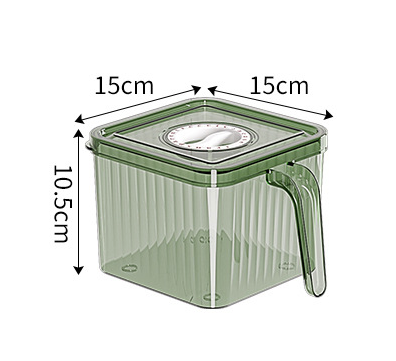 Caja de almacenamiento para refrigerador con mango de gran capacidad, cajas de almacenamiento transparentes apilables con tapas, caja de almacenamiento de frutas y verduras: Azul