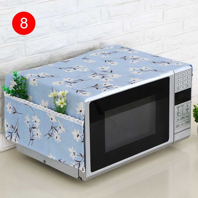 35*95cm Microwave Oven Dustproof Cover With Pockets Cloth Microwaves Protector Covers LORS889