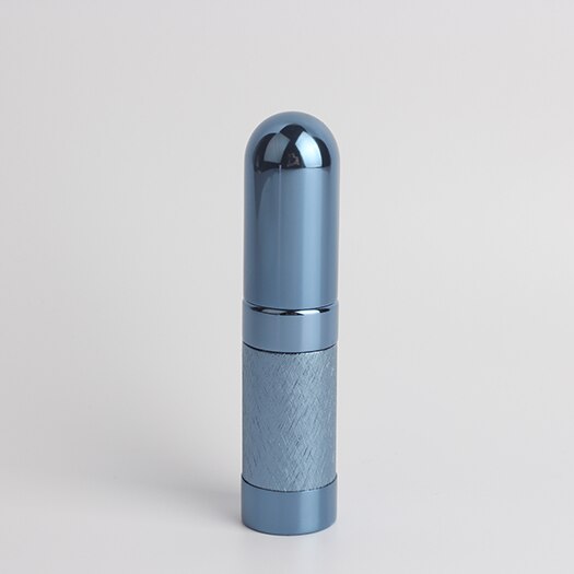 1 stk metal kugle parfume underflaske kosmetisk sprayflaske let bærbar læbestift form skridsikkert mønster tom flaske: Blå