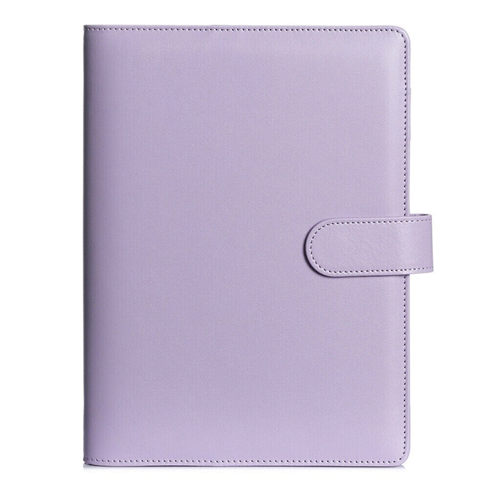 Klassische verlieren Blatt Ring Bindemittel Notizbuch Planer Tagebuch Notizbuch Abdeckung PU Leder Abdeckung: Violett A6