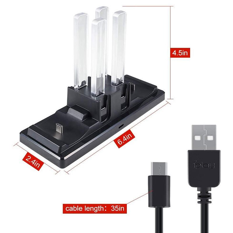 6 in 1 opladning til nintend switch dock til nintendo switch joy-con pro controller stativ oplader til n-switch ns joycon oplader