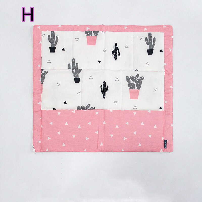 Sac de rangement de dessin animé, sac de rangement suspendu, lit bébé, marque, organisateur de berceau en coton, poche à jouets pour couches, ensemble de literie de berceau: H