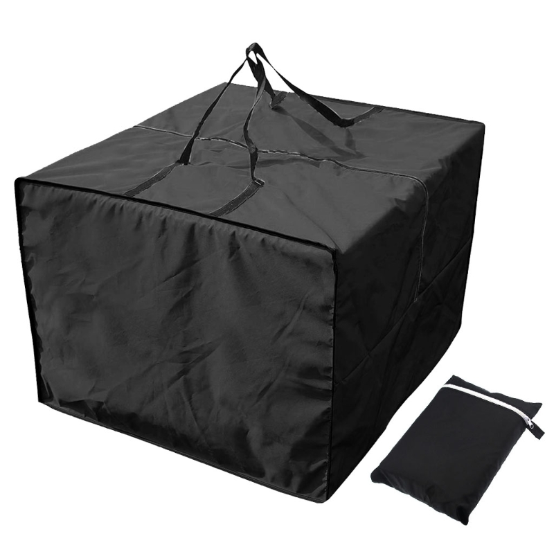 Bolsa de almacenamiento de cojín cuadrado, funda protectora con cremallera para muebles de jardín, asiento, funda de transporte, árbol de Navidad: Black