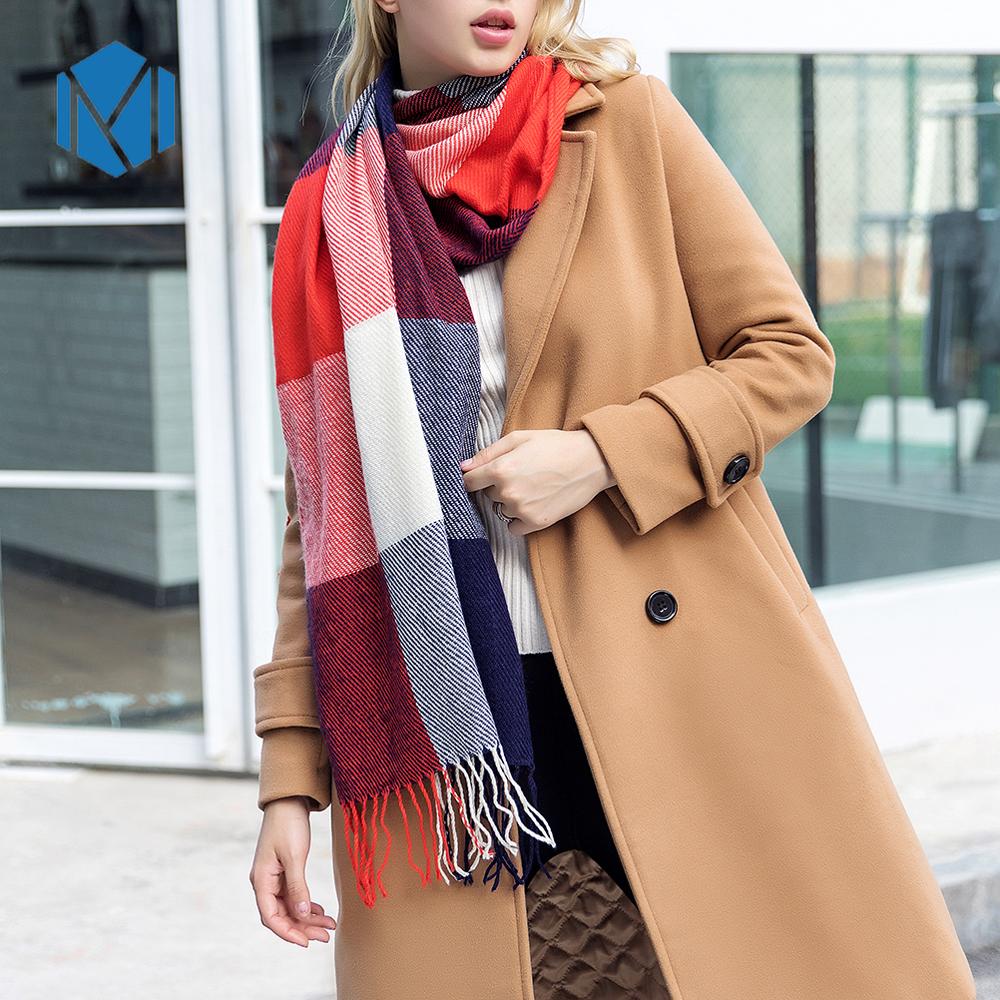 Bandana vinter kashmir tørklæde til kvinder tyk pashmina kvinde stjal plaid kvaster sjal tørklæder sjaal foulard femme