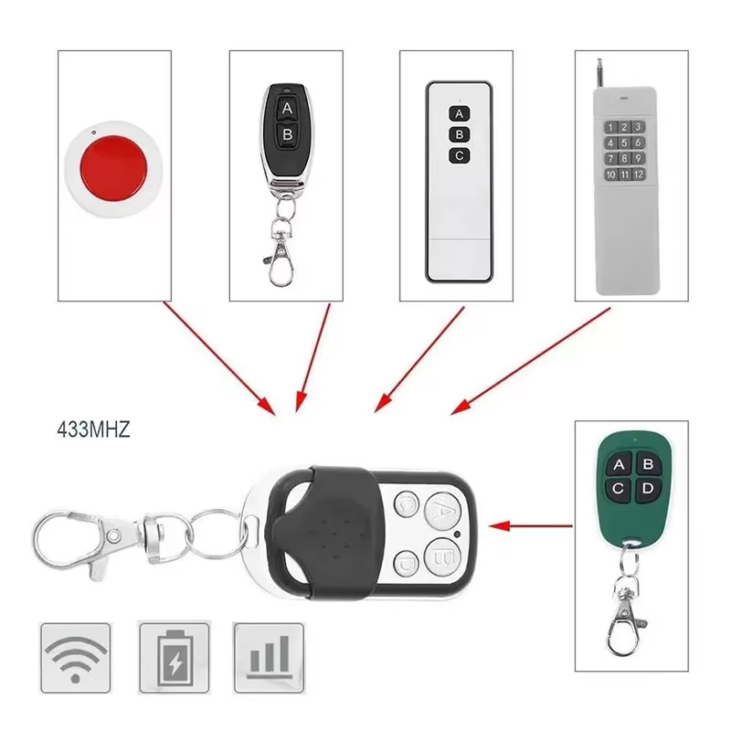 5/10PCS Universal 4 Buttons Garage Door Opener Remote Control 433MHZ Clone Fixed Learning Rolling Code Duplicator Garage