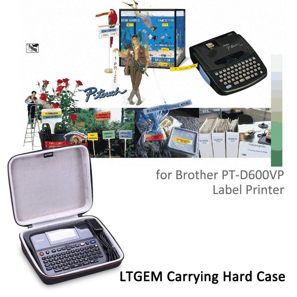 LTGEM Reizen Draagtas voor Brother P-touch PTD600 PC Connectible Label Maker