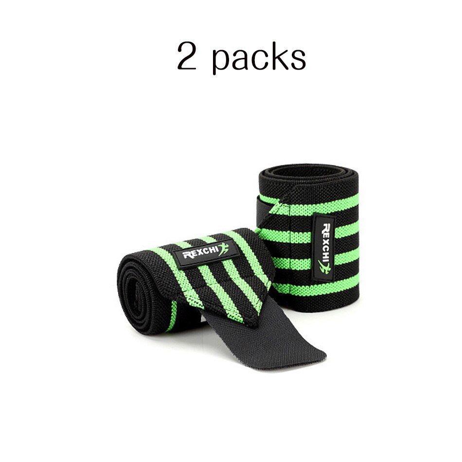 1 par justerbart armband stöd sport säkerhet elastiska handledslindor bandage hängslen för gym fitness power tyngdlyftning: 2 förpackningar gröna