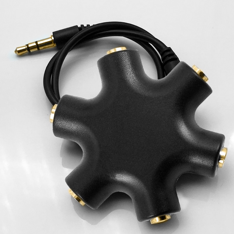 3.5mm Stereo Headset Headphone Earphone Extension Audio Hub Splitter Adapter 1 Male to 2 3 4 5 Female Audio Cable