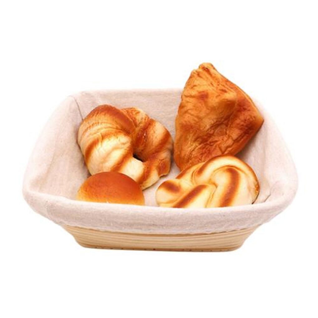 Handmade Rectangle Bread Proofing Rattan Braided Basket Sourdough Basket Proving Container Bread Bag Kit