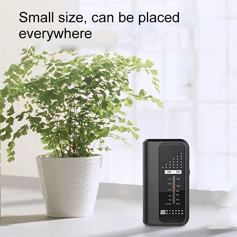 Mini FM/AM Radio Receiver Portable FM Radio with Stereo Earphone Support DBS Bass Sound Pocket radio