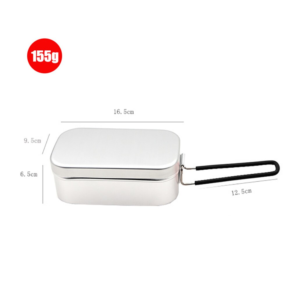 Foldable Aluminum Alloy Stainless Steel Picnic Box Dinner Pail Lunch-Box Breakfast Storage Dinnerware Food Container Office