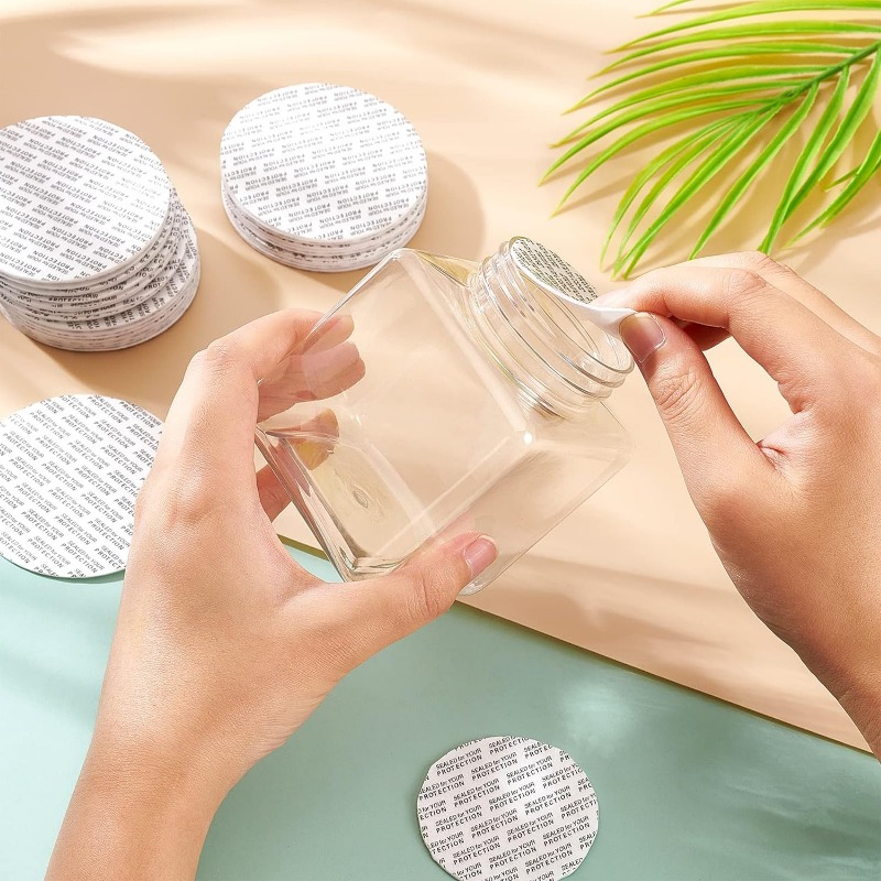 100 Pcs Foam Lid Liner 70mm Seal Cap Liner Jar Sealer Bottle Seals Waterproof Pressure Sensitive Seals Jar Seals White Bottle