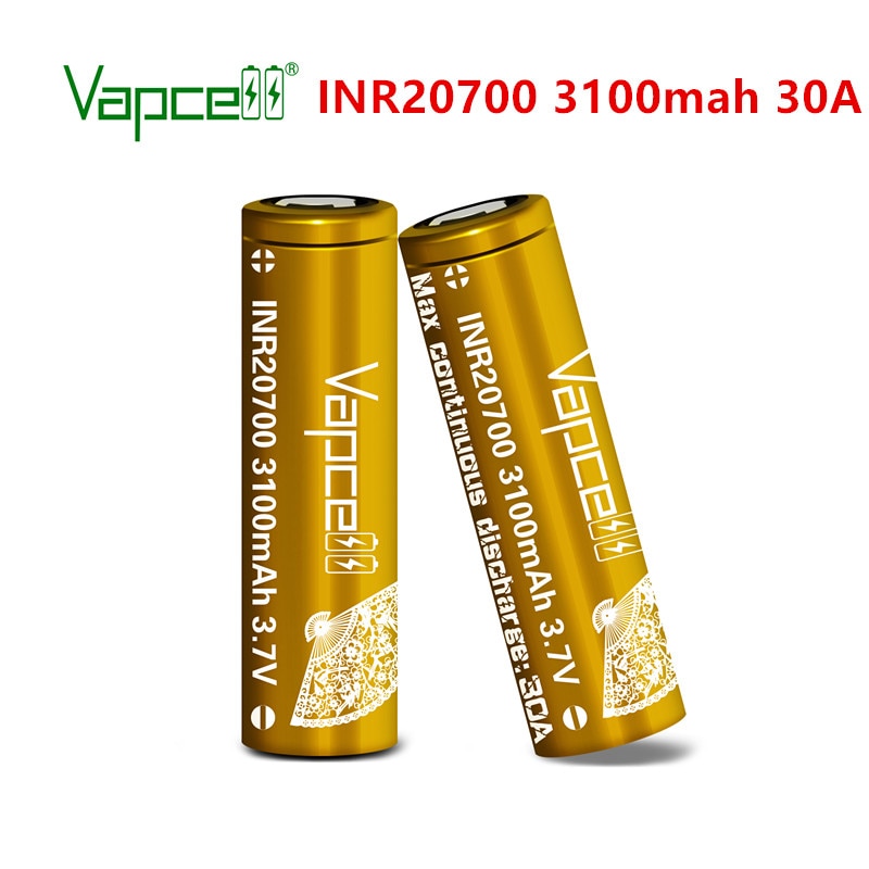 Vapcell 20700 3100 mah 30a li-jonbatteri 3.7v uppladdningsbar litiumcell för ficklampor med elverktyg