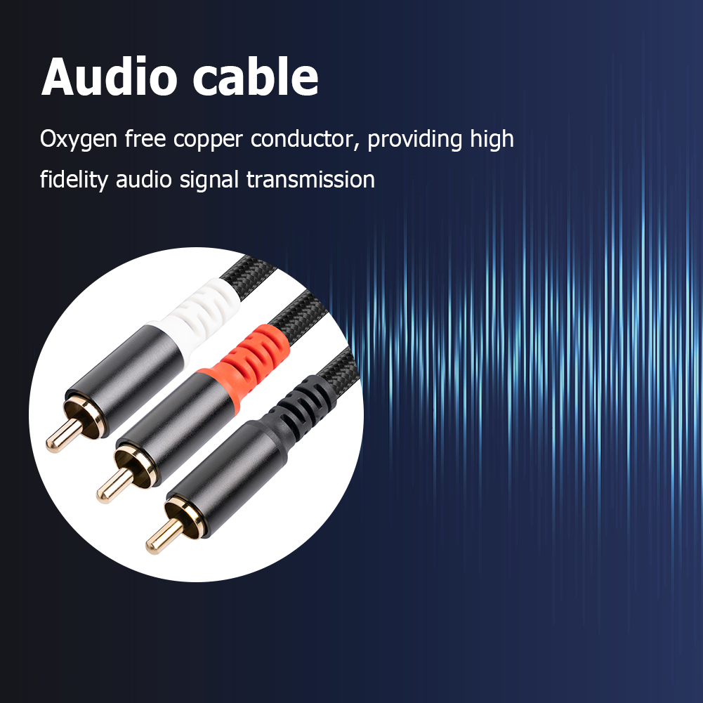 Cable Y de Subwoofer de 1/2/3/5M, 1 RCA macho a 2 RCA macho, Cable de Audio RCA a RCA Dual, Divisor de Cable de Audio para amplificador de TV, reproductor de DVD
