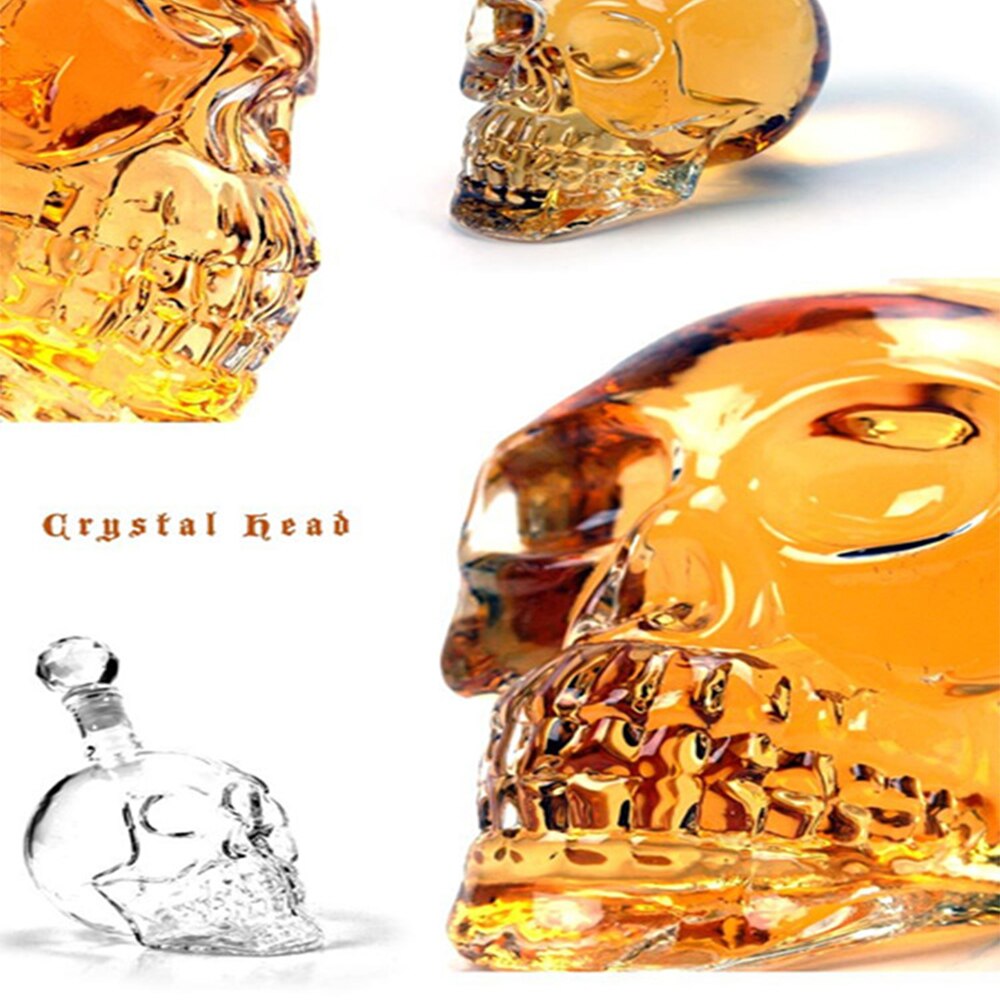 125/350/550/1000ML cráneo creativa jarra de vidrio Whisky Vodka vino botella de cristal de los espíritus de vino transparente bebiendo suministros