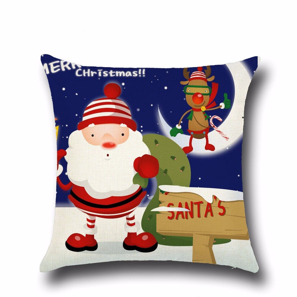 45*45 cm Kerstman Sneeuwpop baby kussensloop Kerst Serie Kussensloop Kussen Kerstcadeau Vierkante kussenslopen zonder Kern PP35