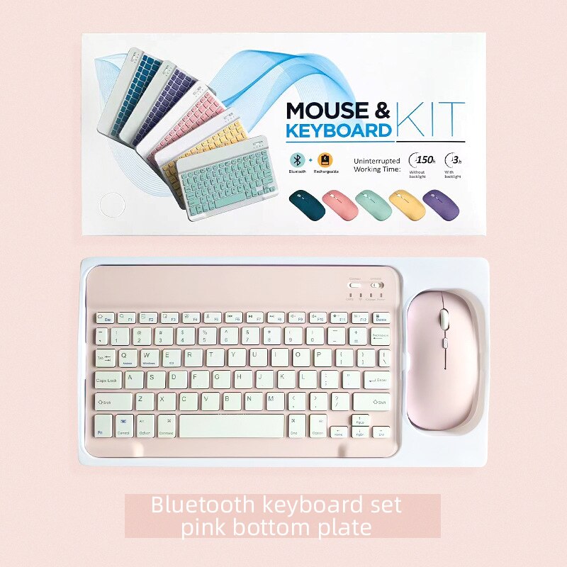 Bluetooth keyboard mouse set wireless portable ultra-thin rechargeable multifunctional mini keyboard and mouse for laptop tablet