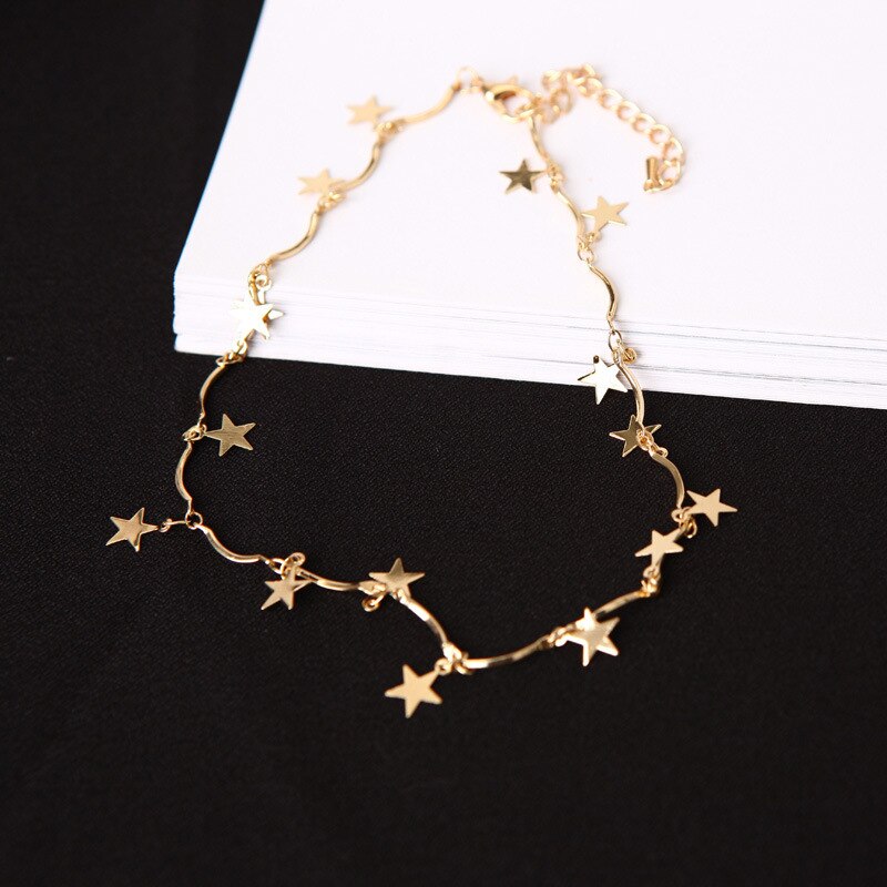 South Korea Bijoux fine simple star chain clavicle short section wave necklace manufacturers Statement Necklace