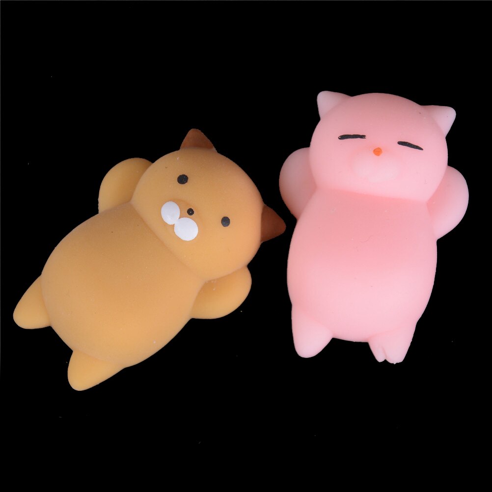 3d söta mjuka katter squishy leksaker telefonrem för mobiltelefon kawaii marshmallow mjuk silikongel härlig leksak finger nypa klämma