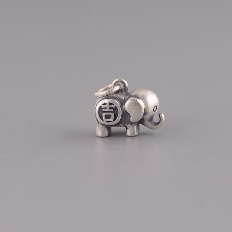 S925 Sterling silver auspicious elephant pendant men women Thai SIlver Lovely Elephant Pendnat Jewerly