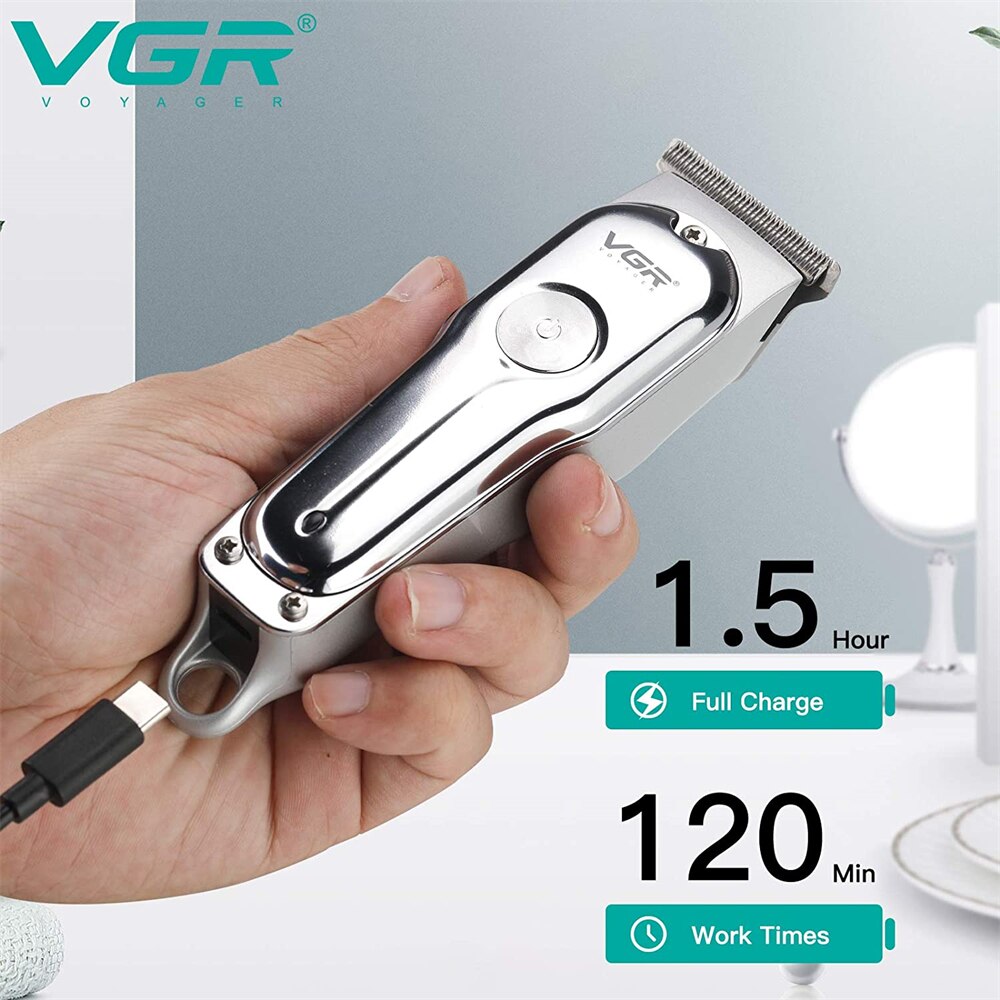 Stijl Tondeuse Graveren Metalen Elektrische Tondeuse Roestvrijstalen Lemmet Tondeuse Clippers Usb Oplaadbare V-071