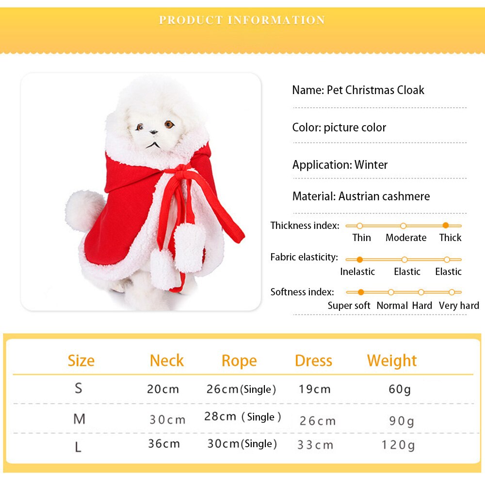 Kerst Hond Kat Hooded Kleding Mantel Kleine Kat Mantel Hooded Santa Kostuum Voor Pug Pet Hond Kat Warme Kleding
