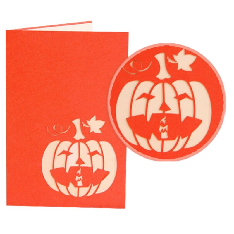Halloween 3D Popup Angry Pumpkin Greeting Card Invitations Card Envelope Included for Halloween Festival