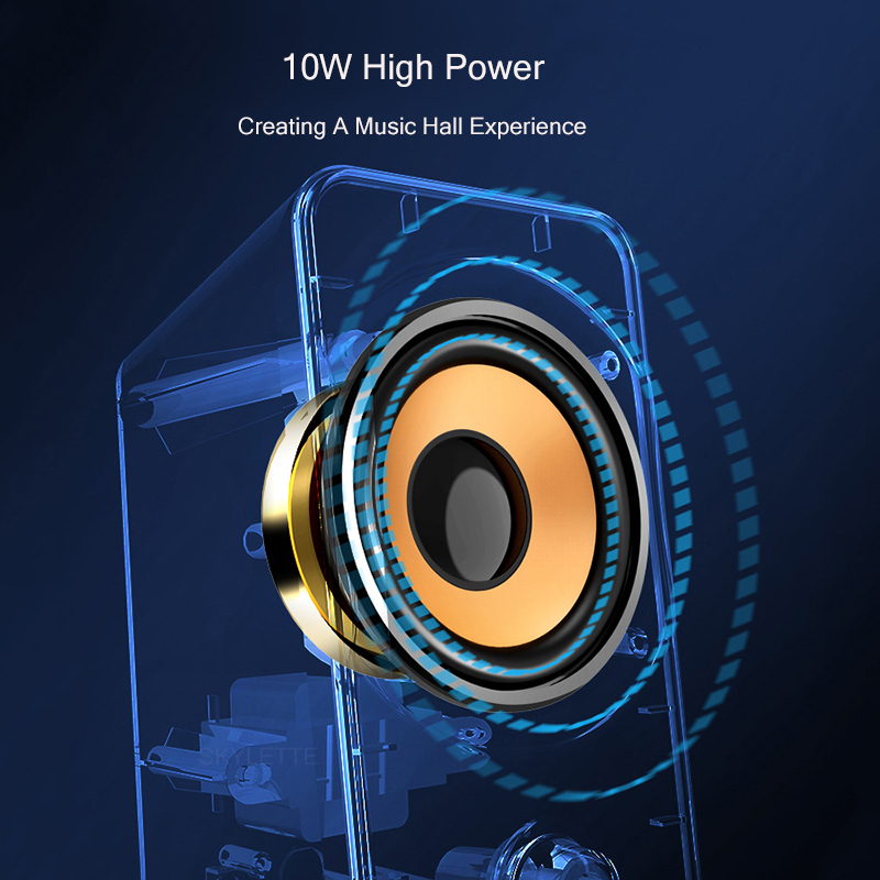 10W USB+AUX Wired Computer Speakers High Power Bass Reinforcement Subwoofer for Laptop Desktop Phone Loudspeaker