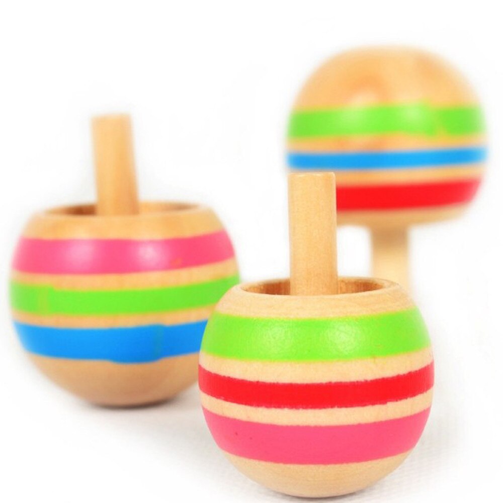 Gyroscope rotatif Portable 3 pièces, jouets magiques, toupie à rotation automatique, jouet traditionnel en bois: Default Title