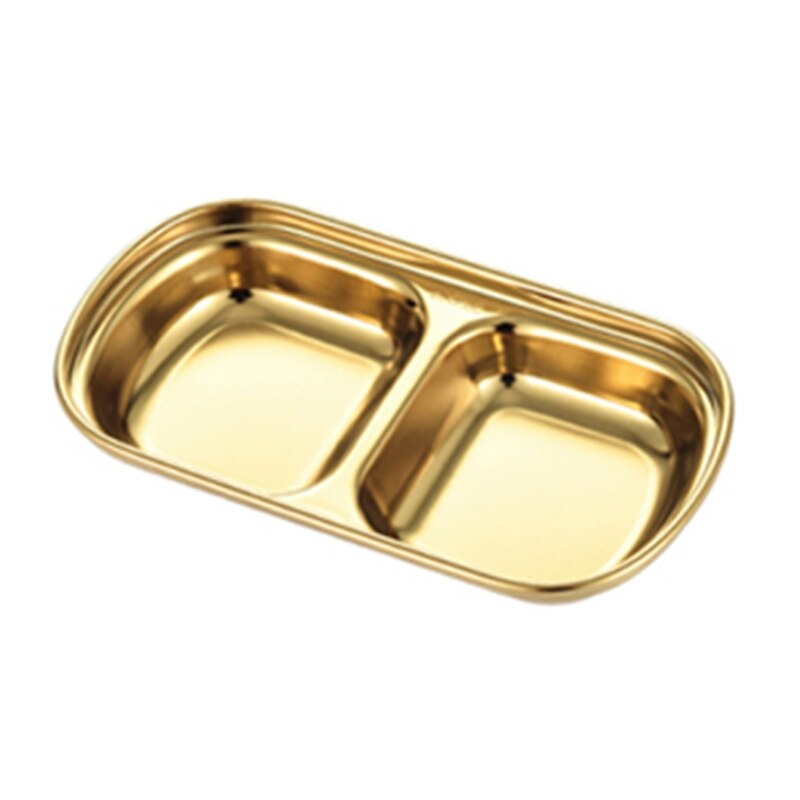 304 aço inoxidável pimenta assada pratos de molho de carne wasabi tigela separada sushi vinagre placas de soja talheres comida tempero bandeja: Gold 02