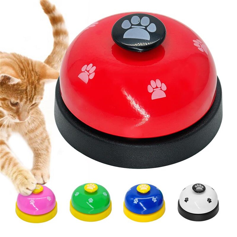Iq-træning kat ring klokke hund fodring ringer kæledyr undervisningslegetøj interaktiv killing spiser mad kaldet middag påmindelse feeder
