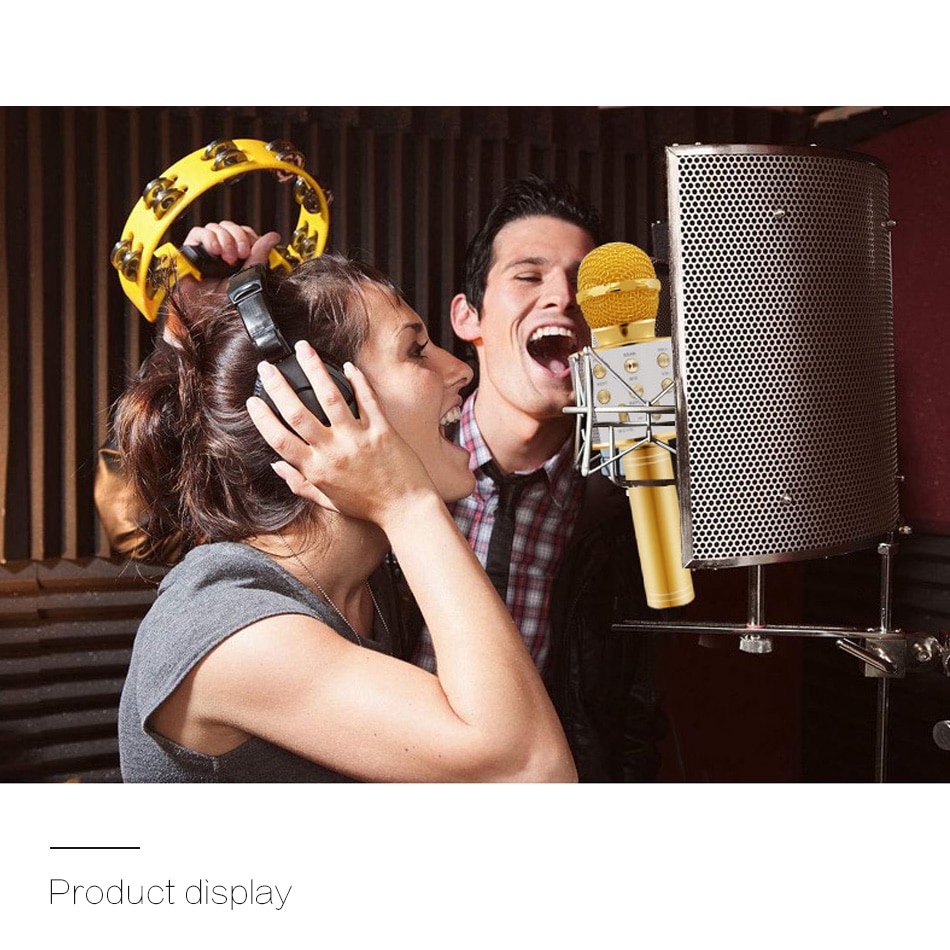 KEXU WS858 wireless microphone condenser karaoke mic bluetooth radio mikrofon mikrafon studio recording studio Mic