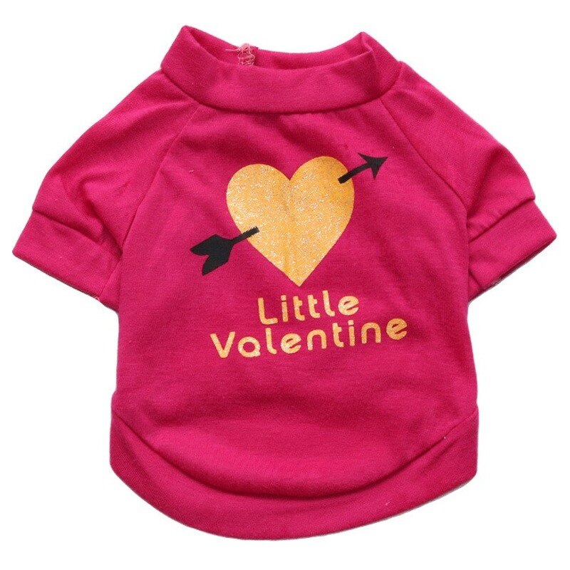 Imprimer coeur lettre chien vêtements mignon Raglan T-shirt pour chiens printemps automne deux jambes vêtements Rose Rose dessin animé fille Ropa Para