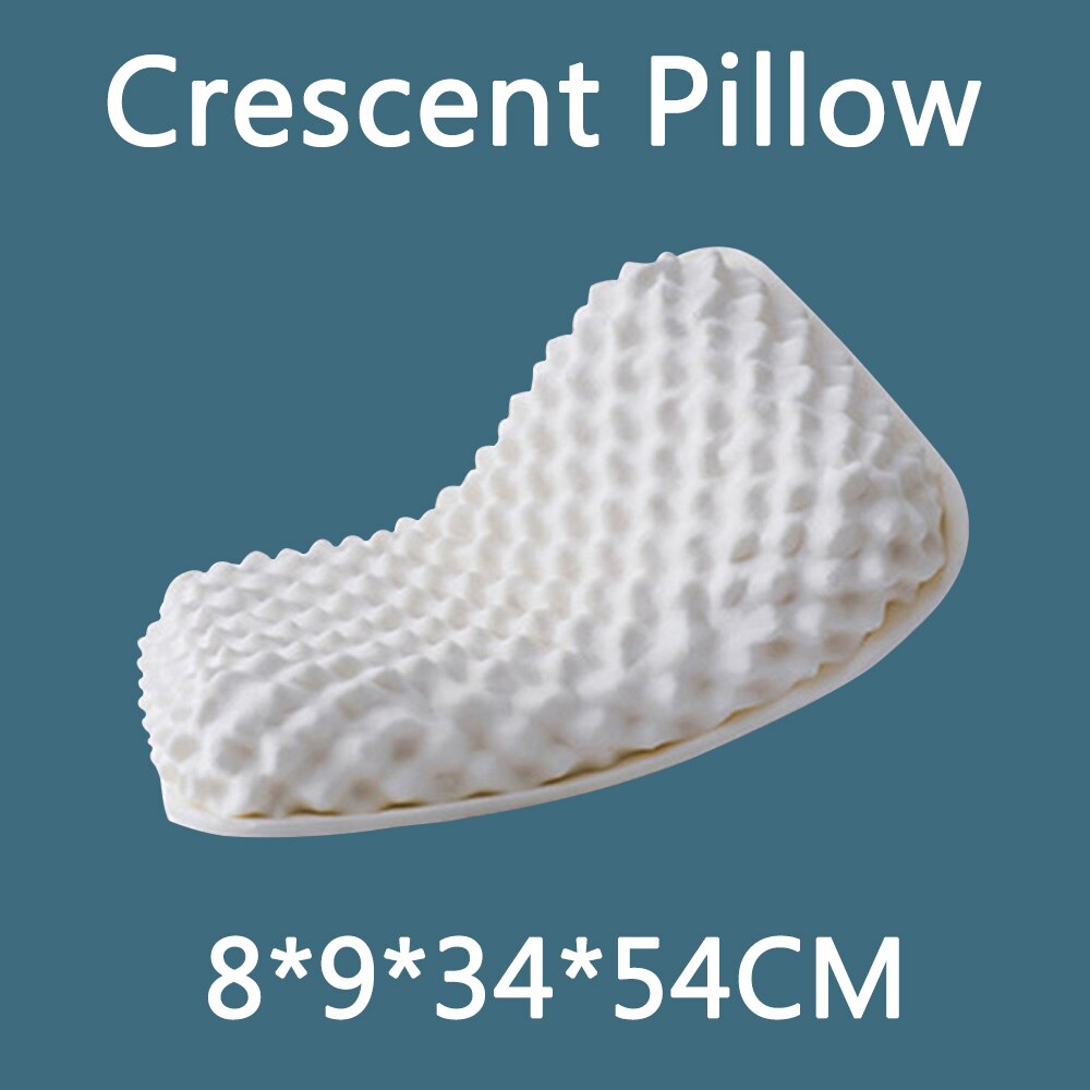 Natural-Latex Pillow Orthopedic Cervical Massage Bed Pillow Release Pressure Sleeping Pillows for Bedroom with Pillowcase: Send pillowcase Cres