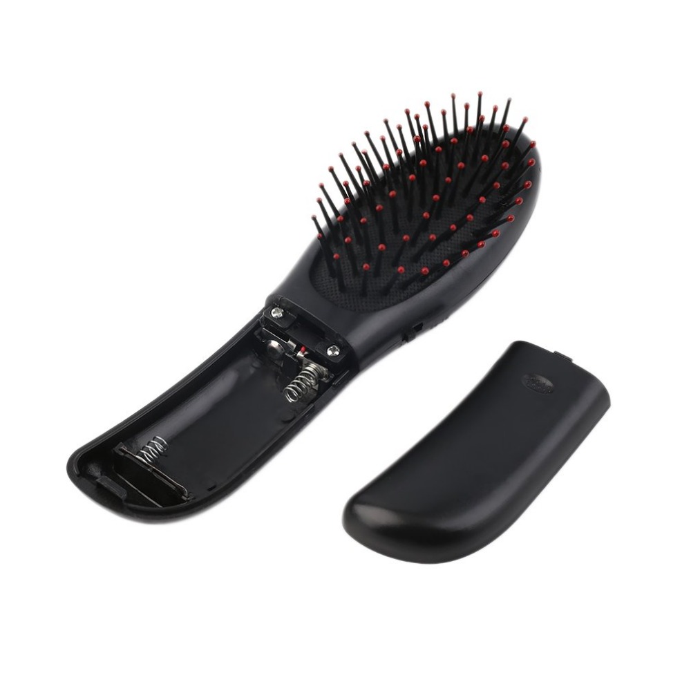 Elektrische Vibrerende Hair Brush Kam Massager Zwart Haar Hoofdhuid Hoofd Bloedcirculatie Stimulator Kam Borstel Zwart