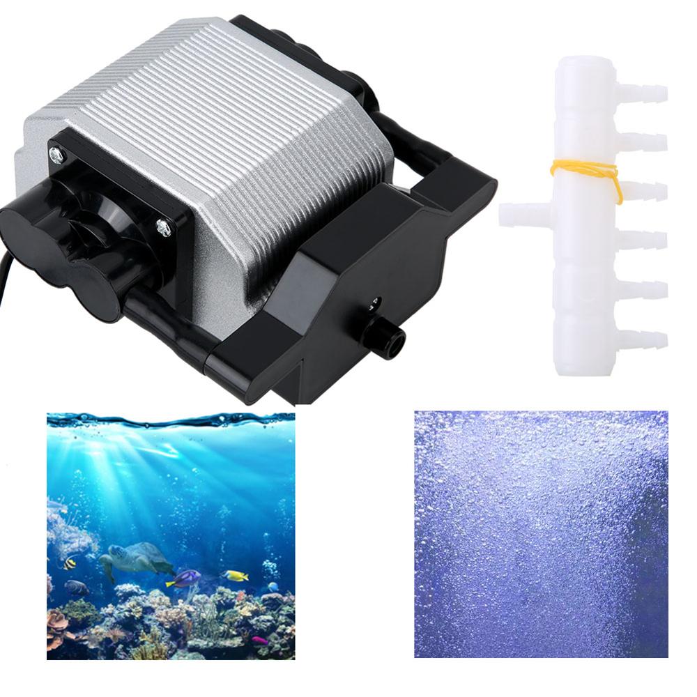 16w fisk pump akvarium luftpump stum legering justerbar syre luftare för fiskdamm akvarium 220-240v cn plugg
