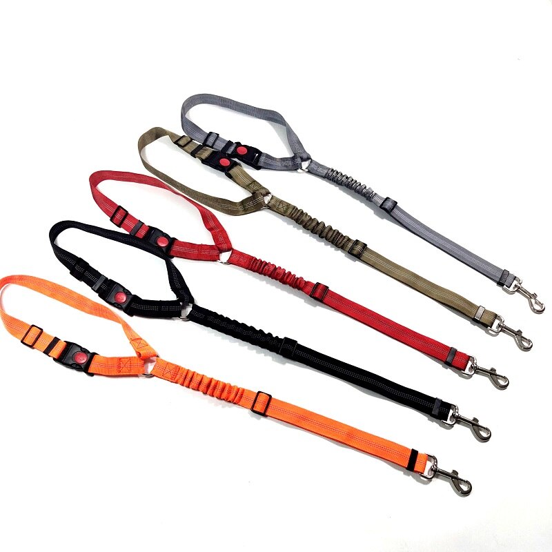 Elastische Buffer Hond Autogordel Huisdier Voertuig Veiligheid Riemen Verstelbare Hond Auto Leash Nylon Reflecterende Pet Travel Veiligheidsgordel Voor honden